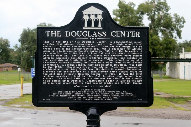 The Douglass Center Marker Side 1 image. Click for full size.