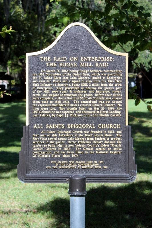The Raid on Enterprise: The Sugar Mill Raid Marker image. Click for full size.