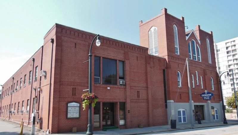 Historic Ebenezer Baptist Church (<i>view from near marker</i>). Click for full size. Historic Ebenezer Baptist Church (<i>view from near marker</i>) image. Click for full size.