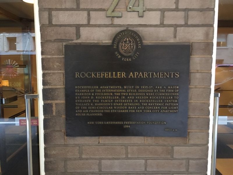 Rockefeller Apartments Marker image. Click for full size.