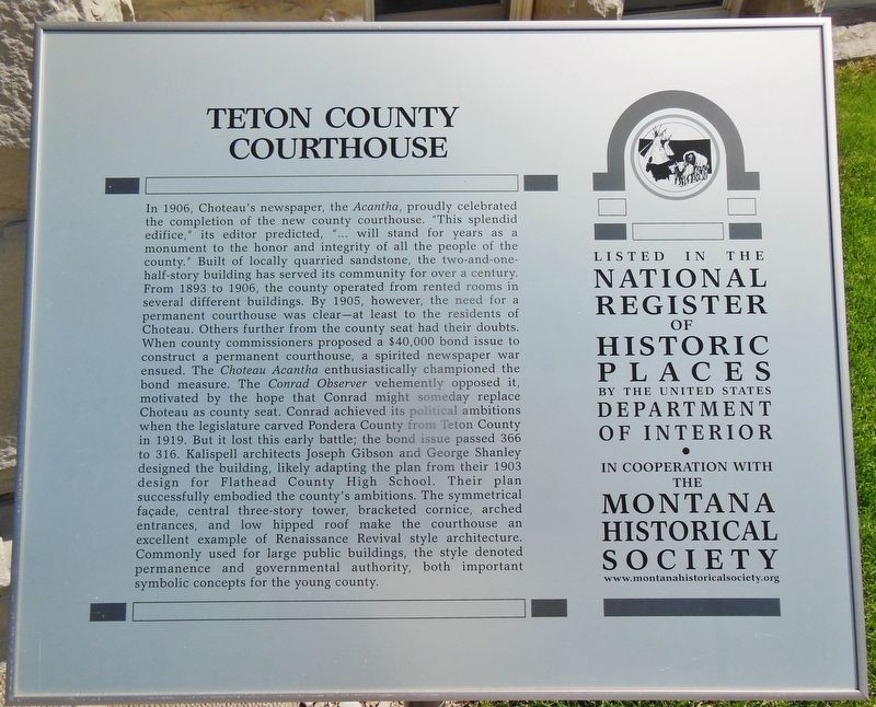 Teton County Courthouse Marker image. Click for full size.