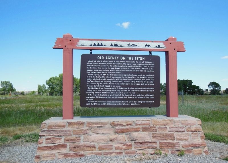 Old Agency on the Teton Marker (<i>wide view</i>). Click for full size. Old Agency on the Teton Marker (<i>wide view</i>) image. Click for full size.