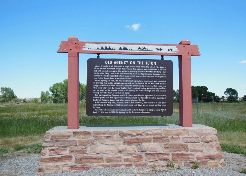 Old Agency on the Teton Marker (<i>wide view</i>) image. Click for full size.