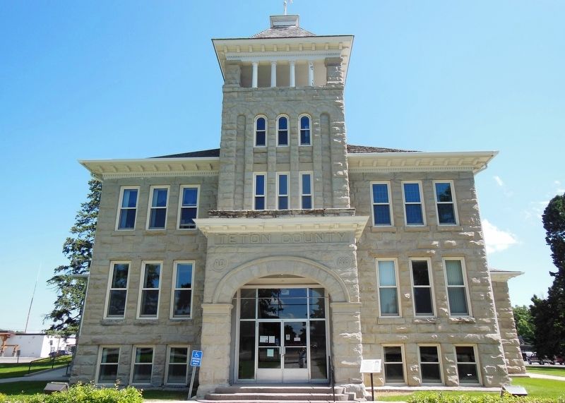 Teton County Courthouse (<i>marker visible just right of the front entrance</i>) image. Click for full size.
