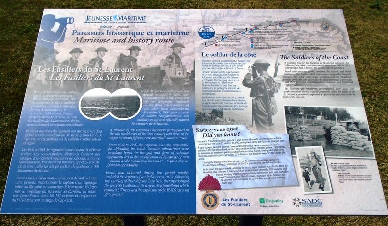 Les Fusiliers du St-Laurent Marker. Click for full size. Les Fusiliers du St-Laurent Marker image. Click for full size.