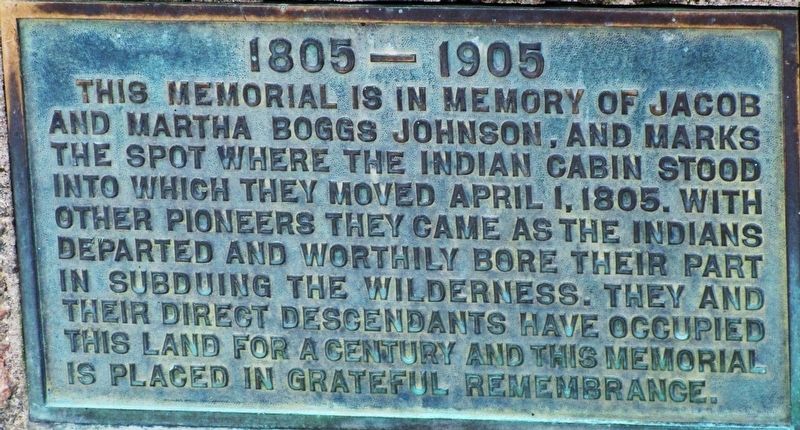 Jacob and Martha Boggs Johnson Marker image. Click for full size.