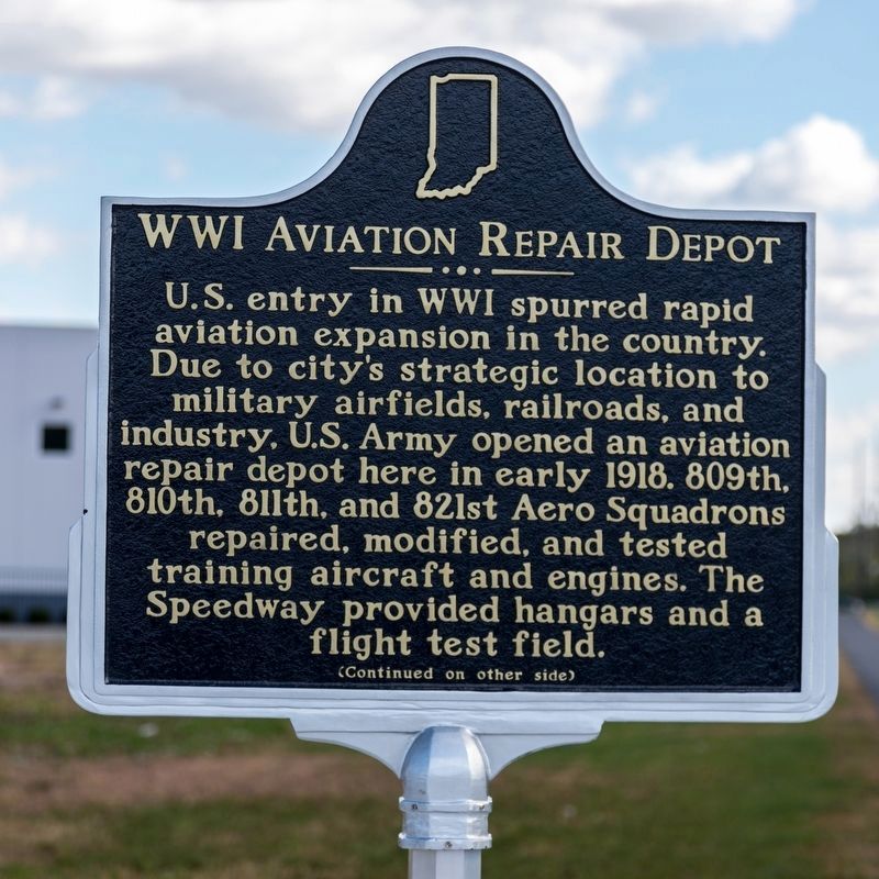 WWI Aviation Repair Depot Marker, side one image. Click for full size.