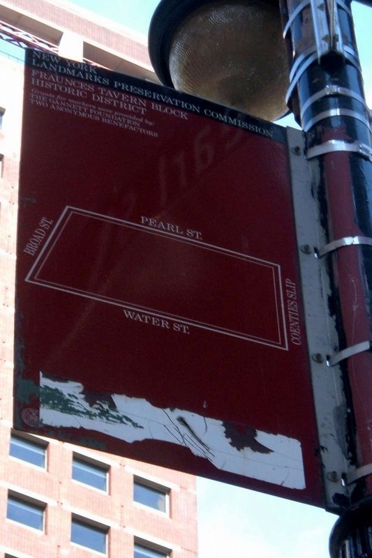 Fraunces Tavern Block Historic District Marker. Click for full size. Fraunces Tavern Block Historic District Marker image. Click for full size.