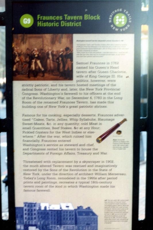 Fraunces Tavern Block Historic District Marker. Click for full size. Fraunces Tavern Block Historic District Marker image. Click for full size.