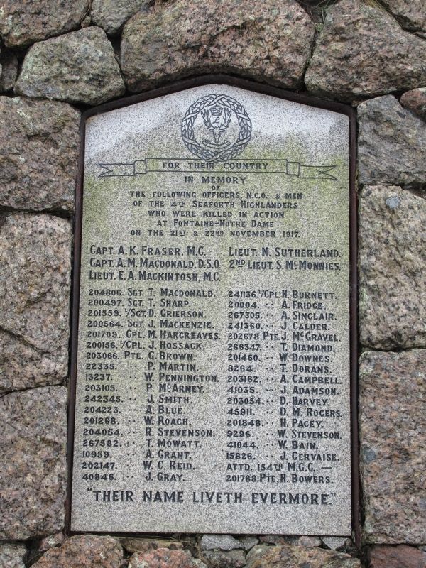 Seaforth Highlanders Memorial image. Click for full size.