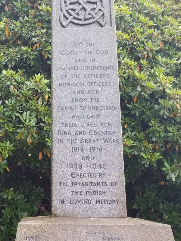 Knockbain Great Wars Memorial. Click for full size. Knockbain Great Wars Memorial image. Click for full size.