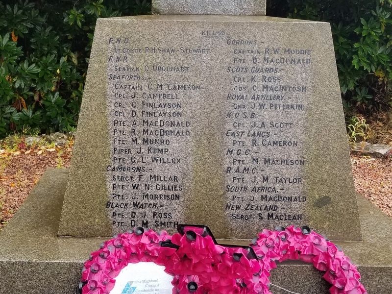 Knockbain Great Wars Memorial. Click for full size. Knockbain Great Wars Memorial image. Click for full size.
