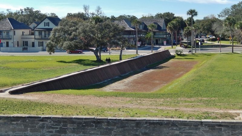 Cubo Line wall replica (<i>north side; view from Castillo San Marcos looking west</i>) image. Click for full size.