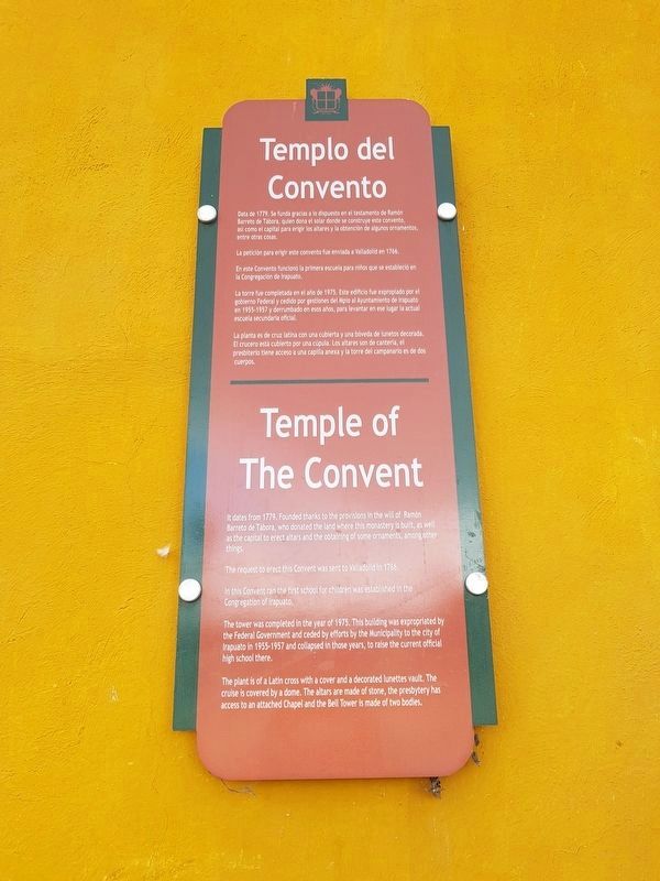 Temple of the Convent Marker. Click for full size. Temple of the Convent Marker image. Click for full size.