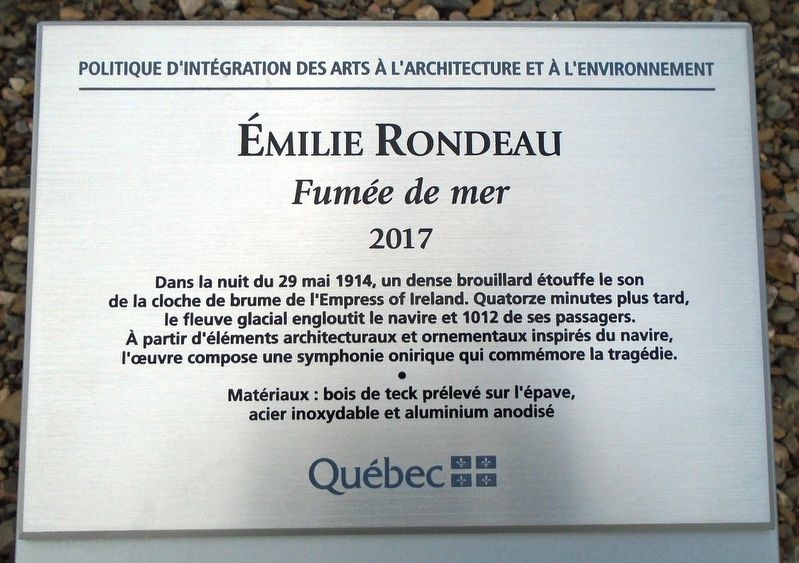 Fumée de mer / Smoke from the Sea Marker. Click for full size. Fumée de mer / Smoke from the Sea Marker image. Click for full size.