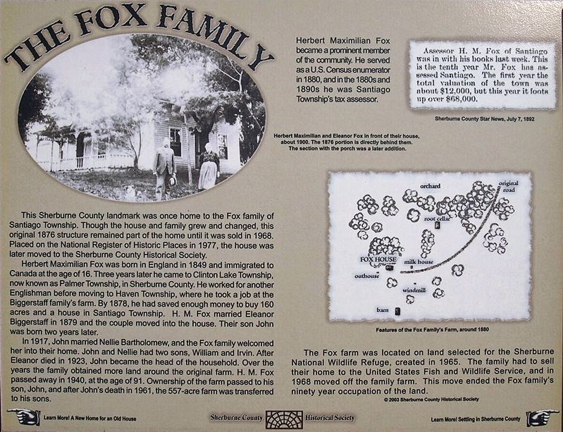 The Fox Family marker image. Click for full size.