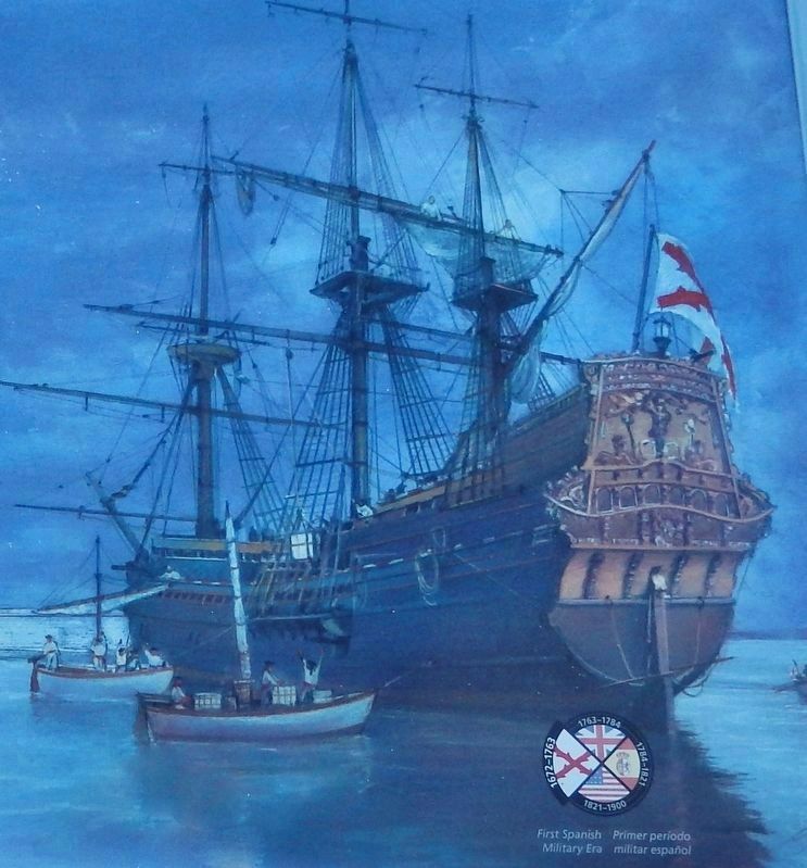 Marker detail: Spanish galleon image. Click for full size.