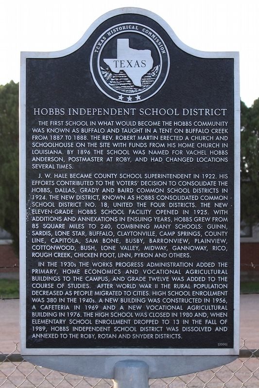 Hobbs Independent School District Marker image. Click for full size.