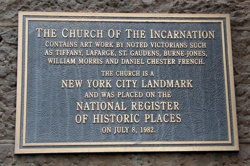 The Church of the Incarnation Marker image. Click for full size.