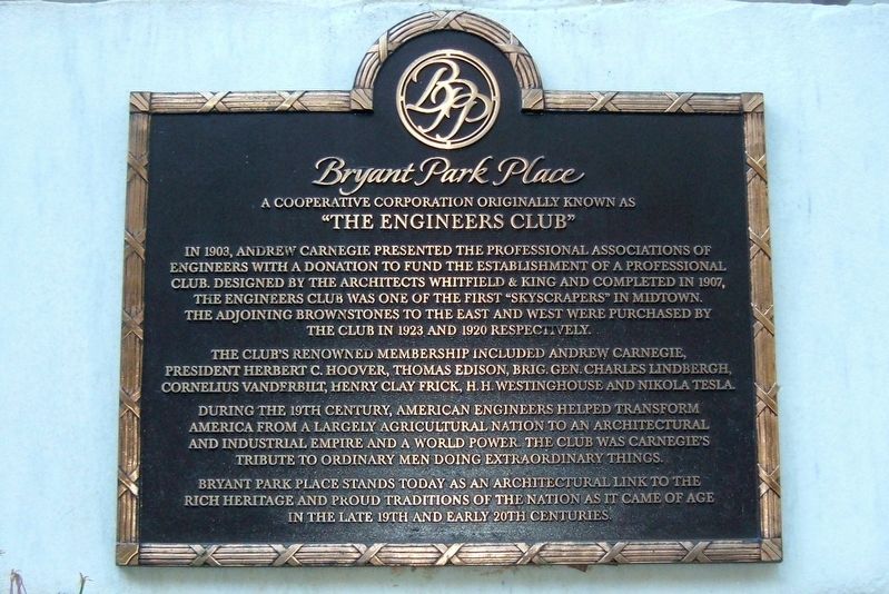 The Engineers Club Marker. Click for full size. The Engineers Club Marker image. Click for full size.