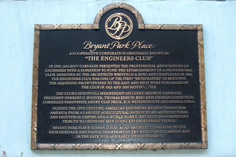 The Engineers Club Marker image. Click for full size.