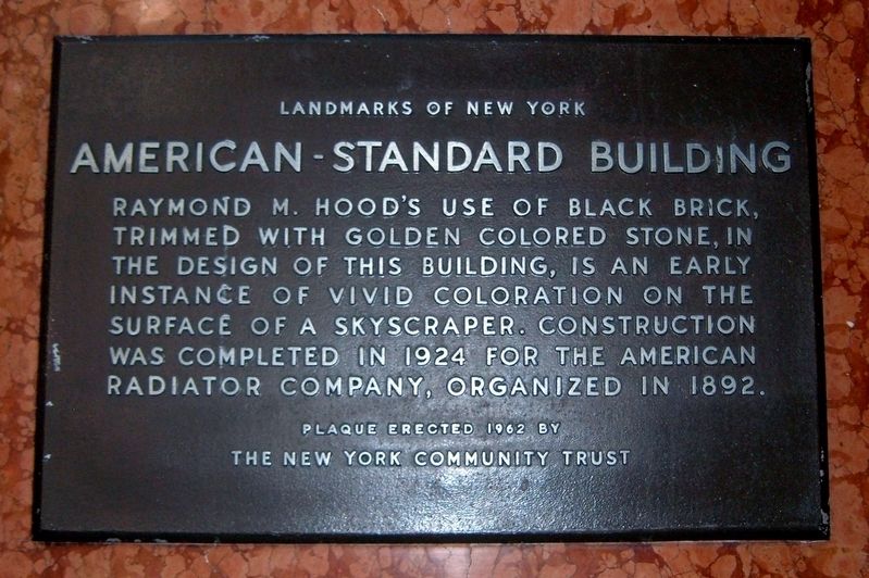 American-Standard Building Marker. Click for full size. American-Standard Building Marker image. Click for full size.