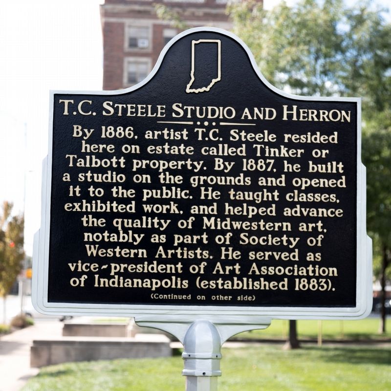 T.C. Steele Studio and Herron Marker, side one image. Click for full size.