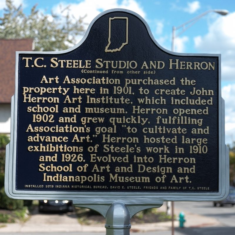 T.C. Steele Studio and Herron Marker, side two image. Click for full size.