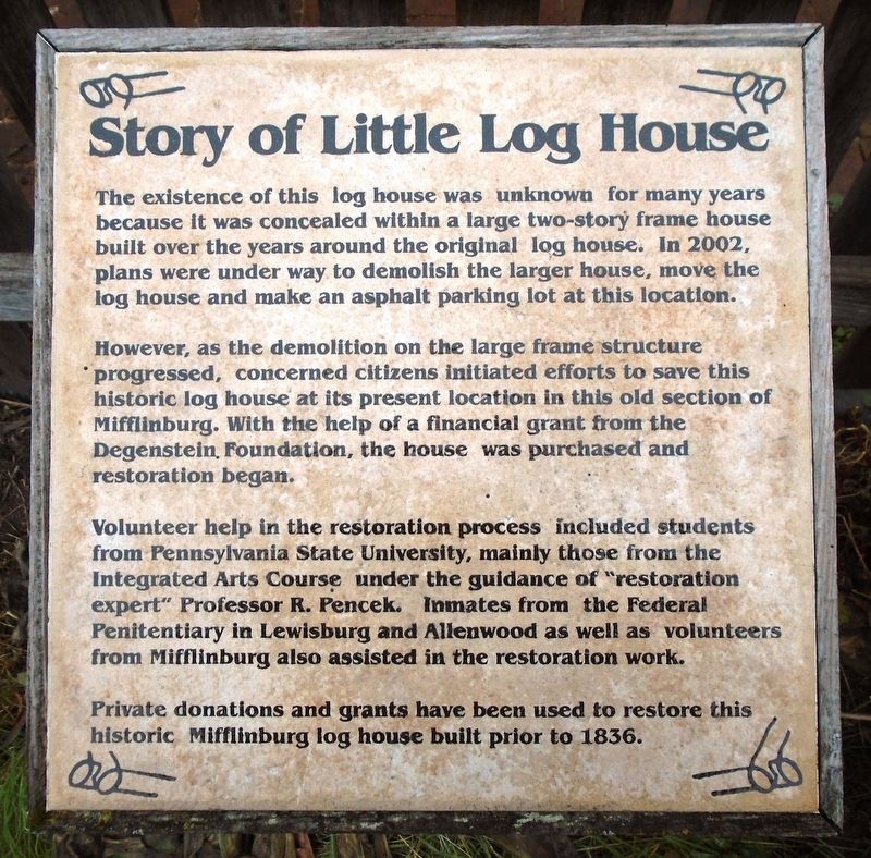 Story of Little Log House Marker image. Click for full size.
