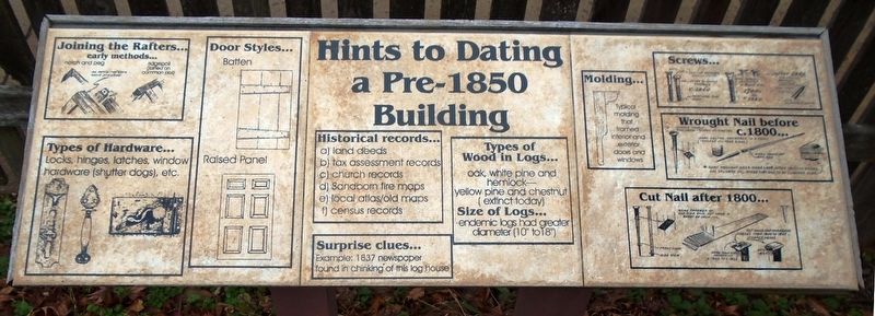 Hints to Dating a Pre-1850 Building Marker image. Click for full size.
