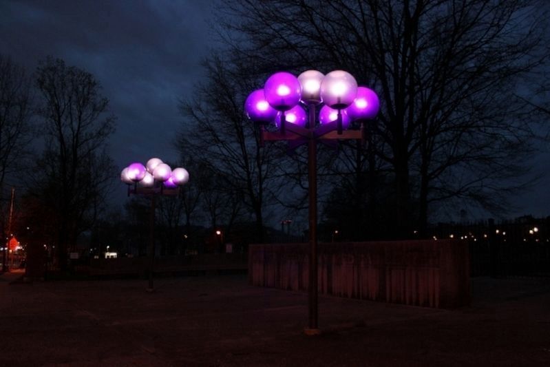 A view of the <i>To Count So High (Beacon)</i> light installation image. Click for full size.