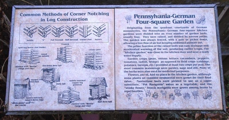 Pennsylvania-German Four-square Garden Marker image. Click for full size.
