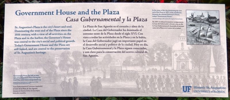 Government House and the Plaza Marker image. Click for full size.