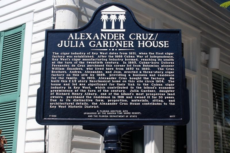 Alexander Cruz/ Julia Gardner House Marker image. Click for full size.