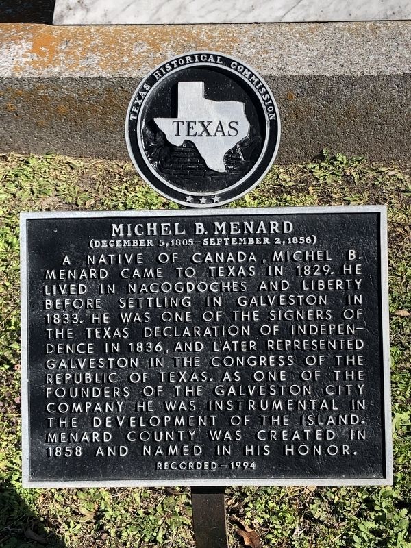 Michel B. Menard Marker. Click for full size. Michel B. Menard Marker image. Click for full size.