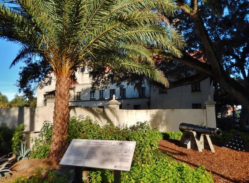 Government House: Changing of the Guard Marker (<i>wide view; Government House in background</i>). Click for full size. Government House: Changing of the Guard Marker (<i>wide view; Government House in background</i>) image. Click for full size.