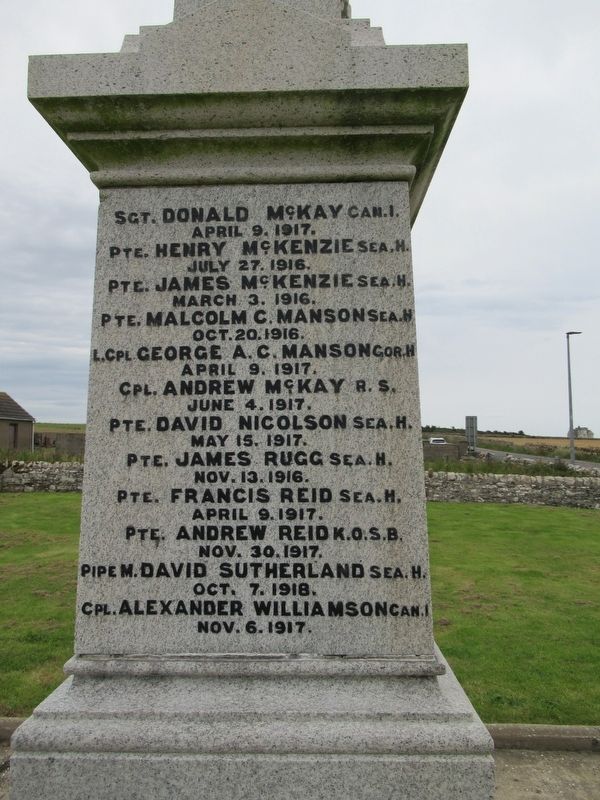 Keiss Quoad Sacra Parish War Memorial image. Click for full size.