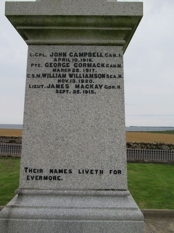 Keiss Quoad Sacra Parish War Memorial image. Click for full size.