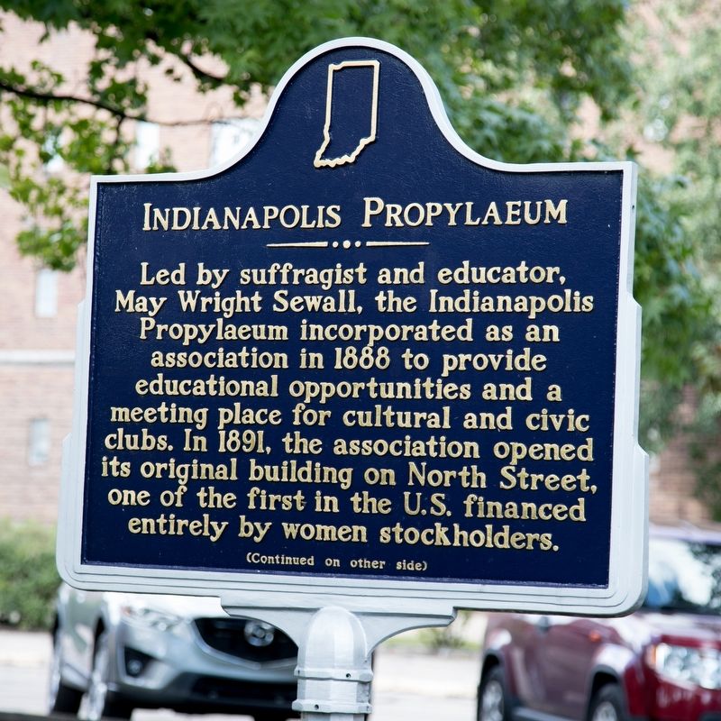 Indianapolis Propylaeum Marker, side one image. Click for full size.