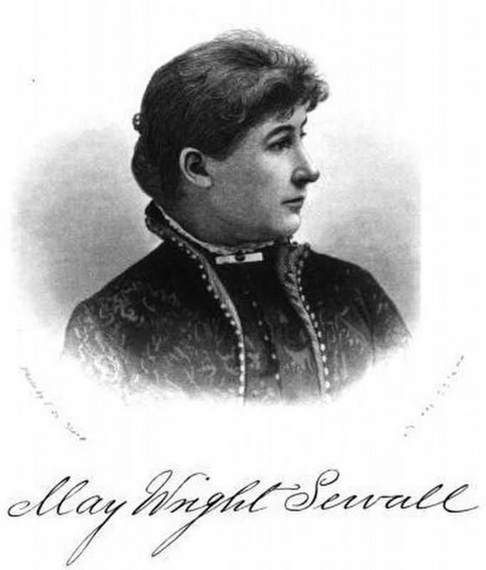 Engraving of May Wright Sewall, an American feminist image. Click for full size.