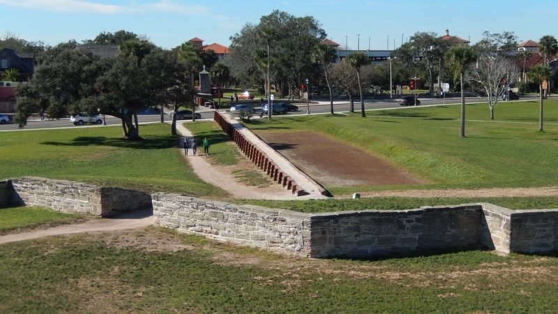 Castillo de San Marcos Covered Way, between moat and glacis, on west side of fort image. Click for full size.