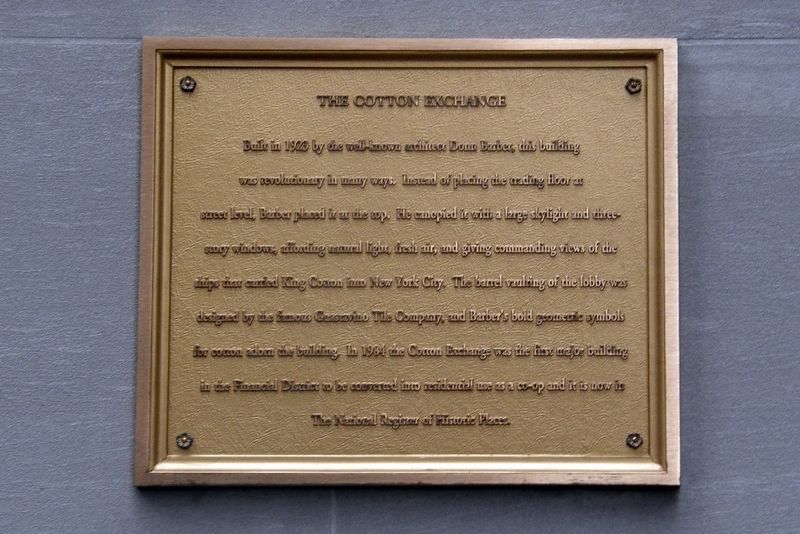 The Cotton Exchange Marker image. Click for full size.