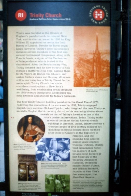 Trinity Church Marker. Click for full size. Trinity Church Marker image. Click for full size.