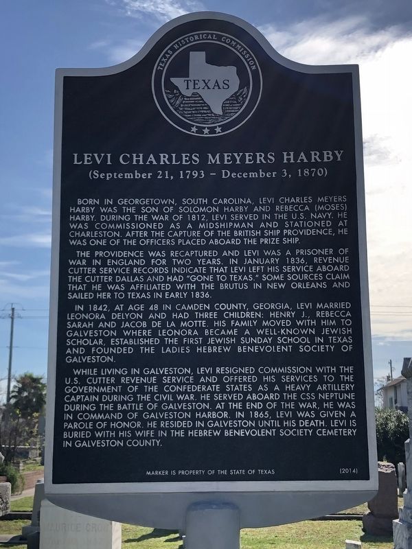 Levi Charles Meyers Harby Marker image. Click for full size.
