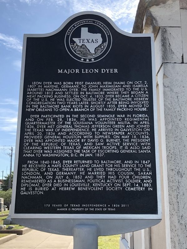 Major Leon Dyer Marker image. Click for full size.