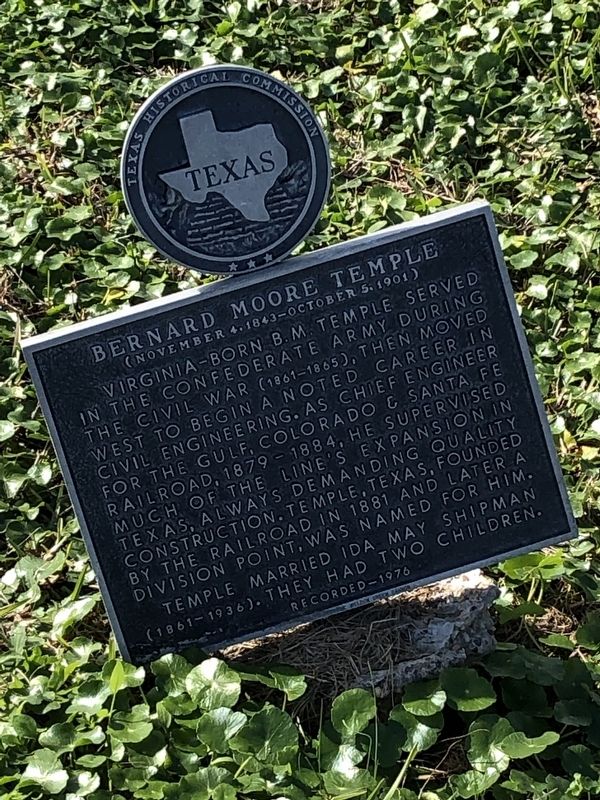 Bernard Moore Temple Marker image. Click for full size.