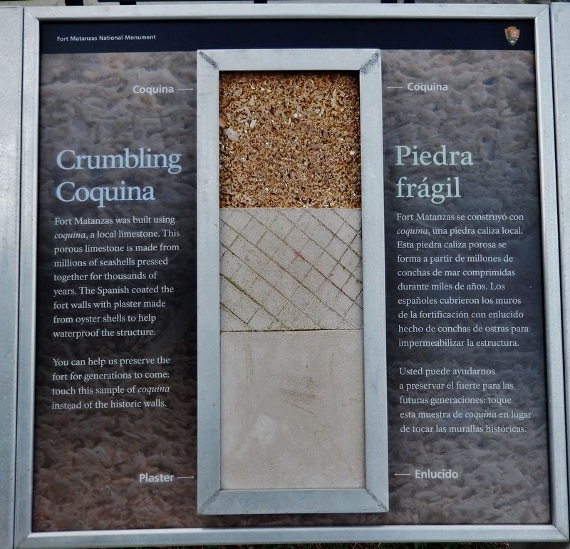 Crumbling Coquina / Piedra frágil Marker. Click for full size. Crumbling Coquina / Piedra frágil Marker image. Click for full size.