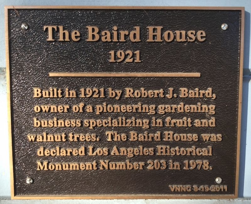 The Baird House Marker image. Click for full size.