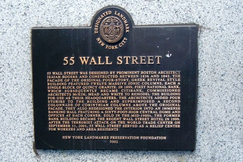 55 Wall Street Marker image. Click for full size.