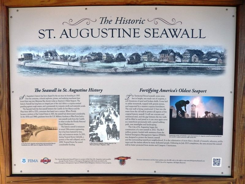The St. Augustine Seawall Marker image. Click for full size.